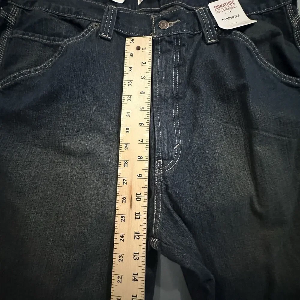 Levis Jeans Mens 38x30 Signature Strauss Carpenter Dark Wash Workwear Relaxed